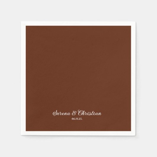 Rust Terracotta Floral Wedding Serviette (Vorderseite)