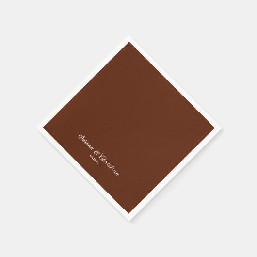 Rust Terracotta Floral Wedding Serviette (Ecke)