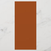 Rust Terracotta Hochzeitsmenü Menükarte (Rückseite)
