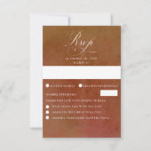 Rust Terracotta Kupfer Shades Background Wedding RSVP Karte (Vorderseite)