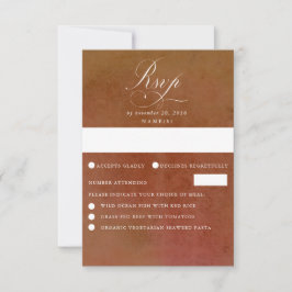 Rust Terracotta Kupfer Shades Background Wedding RSVP Karte