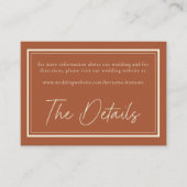 Rust Terracotta Minimalist Frame Wedding Begleitkarte (Vorderseite)