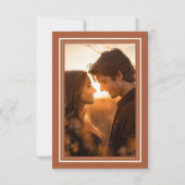 Rust Terracotta Minimalist Frame Wedding Photo Save The Date (Rückseite)