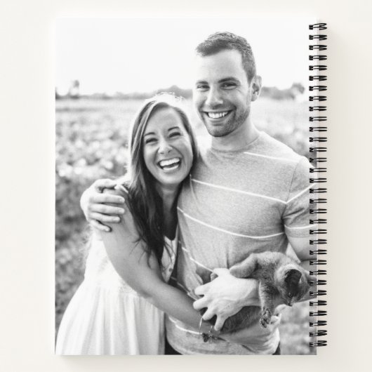 Rust Terracotta Minimalistisches Foto Hochzeit Notizblock (Rückseite)