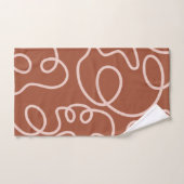 Rust Terracotta Moderne Minimallinie Pinselstriche Badhandtuch Set (Handtuch)