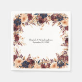 Rust Terracotta Navy Cream Elegante Hochzeit der B Serviette (Vorderseite)