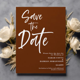 Rust Terracotta Save the Date Card Einladung