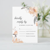 RUST TERRACOTTA WATERCOLOR BLUMENWEDD RSVP BEGLEITKARTE (Stehend Vorderseite)