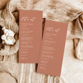 Rust Terracotta Wedding Menükarte