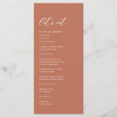 Rust Terracotta Wedding Menükarte (Vorderseite)