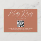 Rust Terracotta Wedding RSVP QR Code Begleitkarte (Vorderseite)