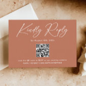 Rust Terracotta Wedding RSVP QR Code Begleitkarte