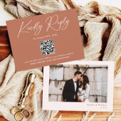 Rust Terracotta Wedding RSVP QR Code Begleitkarte