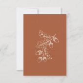 Rust Terrakotta Blatt Eichel Minimalistische Hochz Save The Date (Rückseite)