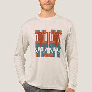 Rust Terrakotta Blau Mediterrane Kleinstil-Inspira Tri-Blend Shirt