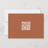 Rust Terrakotta Minimalist Hochzeit im Herbst QR C RSVP Karte (Rückseite)