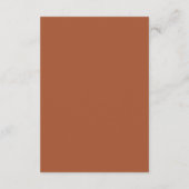 Rust Terrakotta Minimalist Rahmen Hochzeit Begleitkarte (Rückseite)