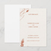 Rust Terrakotta Pampas Gras Boho Hochzeit Save The Date (Vorne/Hinten)
