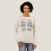 Rust Turquoise Südwest Art Look Large Tile Motif Tri-Blend Shirt (Volle Vorderseite)