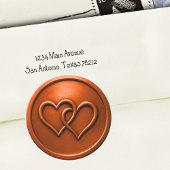 Rust Two Hearts Intertwined Wedding Runder Aufkleber