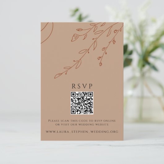Rust UAWG Online QR Code Wedding Website Einladung (Stehend Vorderseite)