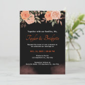 Rust und Emerald Black Hochzeit im Herbst Einladung (Stehend Vorderseite)