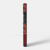 Rust und Gold Boho Monogramm-Muster iPhone Hülle (Linke Seite)