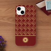 Rust und Gold Boho Monogramm-Muster iPhone Hülle