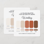 Rust und Terrakotta Hochzeitsfarbpalette Karte (Vorne/Hinten)