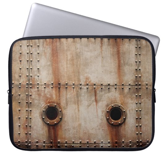RUST UND TEXTURE AUF METALLPLATTENSEITEN DES STAGI LAPTOPSCHUTZHÜLLE (Vorderseite)