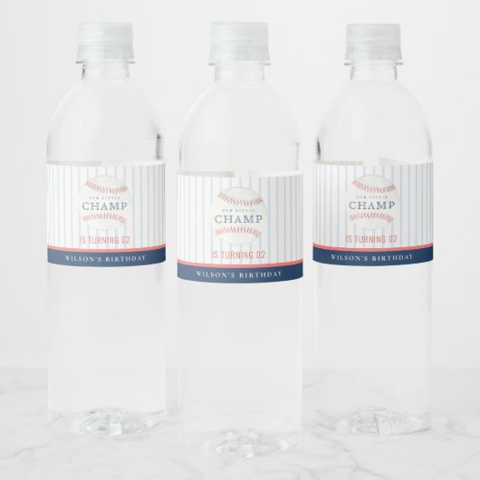 Rust unser kleines Champ Baseball jedes Alter Gebu Wasserflaschenetikett (Flaschen)