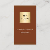 Rust verbranntes orangefarbenes Logo Qr Code Faceb Visitenkarte (Vorderseite)