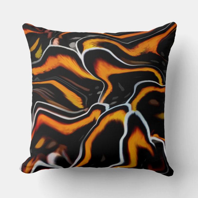 Rust-Wellenmuster-Design Abstract Kissen (Vorderseite)