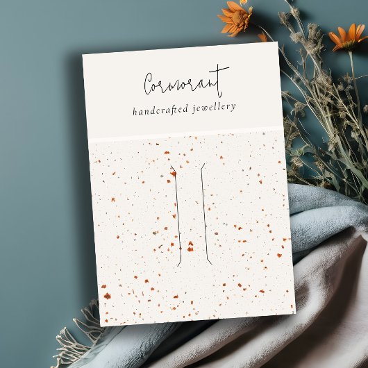 Rust White Texture Fair Button Band Display Visitenkarte