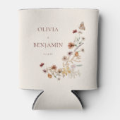 Rust-Wildblumen-Boho-personalisierte-Hochzeitsguns Dosenkühler (Vorderseite)