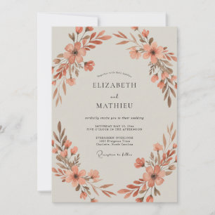 Rust-Wildflower-Hochzeit Einladung