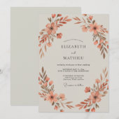 Rust-Wildflower-Hochzeit Einladung (Vorne/Hinten)