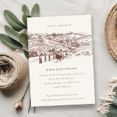 Rust Winery Mountain Sketch Kinderdusche laden Dankeskarte