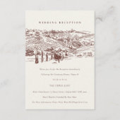Rust Winery Sketch Hochzeit Empfang Begleitkarte (Vorderseite)