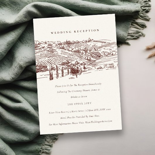 Rust Winery Sketch Hochzeit Empfang Begleitkarte