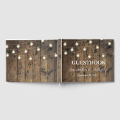 Rust Wood String lights SkriptWedding Gästebuch (Voll)