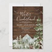 Rust Wood Winter onederland Geburtstagswald Einladung (Vorderseite)