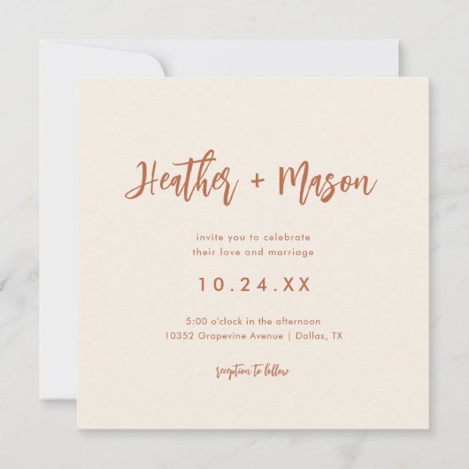 Rust Wüste Wedding Square Foto Wedding Save The Date (Vorderseite)