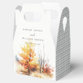 Rust Yellow Autumn Fall Landscape Plaid Wedding Geschenkschachtel (Geöffnet)