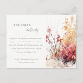 Rust Yellow Autumn Fall Landscape Wedding Details Begleitkarte (Vorderseite)