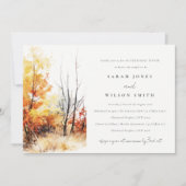 Rust Yellow Fall Landscape Plaid Rehearsal Dinner Einladung (Vorderseite)