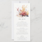 Rust Yellow Fall Landscape Plaid Wedding Menu Card Einladung (Vorderseite)