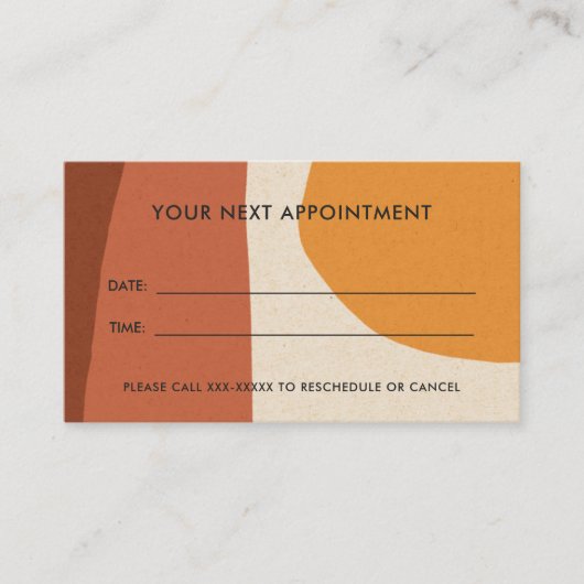 RUST YELLOW MODERN KRAFT ABSTRAKT ART APPOINTMENT VISITENKARTE (Vorderseite)