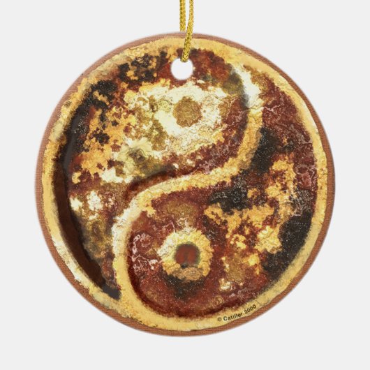 Rust Yin Yang Keramik Ornament (Vorne)