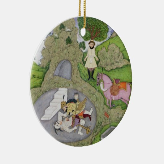 Rustam, das den weißen Dämon, Illustration von Keramikornament (Rechts)